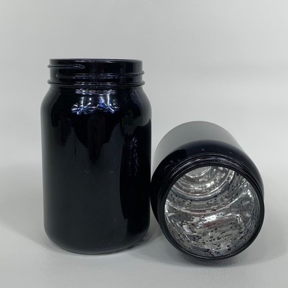 Metallic Onyx and Silver Speckled Mason Jar Vases - Picture 1 of 6